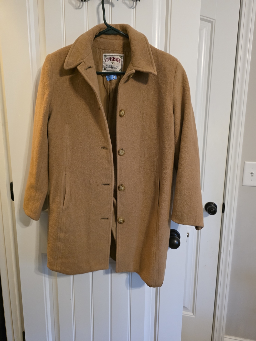Copper Key Tan Wool Blend Overcoat